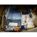 A box of shipping memorabilia, P & O, etc