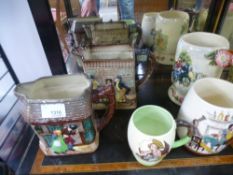 A Crown Devon musical tankard 'Daisy Bell' and four other jugs and mugs