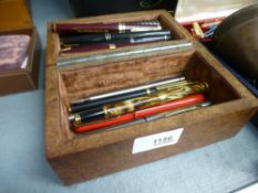 A quantity of fountain pens and others