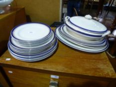 A quantity of Caldon dinnerware, having blue border