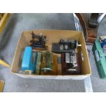 Two trays of child's sewing machines and similar