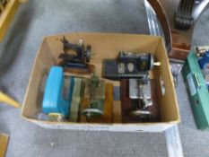 Two trays of child's sewing machines and similar