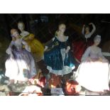 Six Royal Doulton figures of ladies