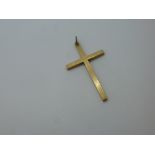 9ct yellow gold cross pendant marked 375, weight approx. 1.8g, etc