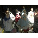 Six Royal Doulton figures of ladies