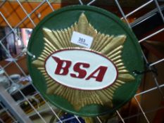 Green BSA star sign