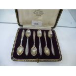 A set of silver cased spoons stamped Sheffield 1925 Cooper Brothers and Sons Ltd. Delicate detail