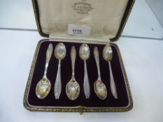 A set of silver cased spoons stamped Sheffield 1925 Cooper Brothers and Sons Ltd. Delicate detail