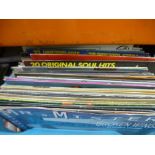 Two crates of 70s/80s Rock Pop vinyl. To include Bowie, Abba, Deff Leopard and 7" singles