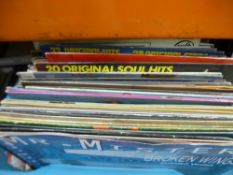 Two crates of 70s/80s Rock Pop vinyl. To include Bowie, Abba, Deff Leopard and 7" singles