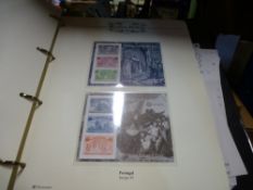 An album of Columbus stamps, 2 albums of WWII stamps and Covers, WWII coins