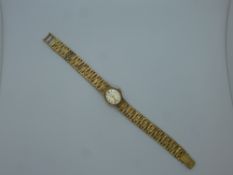 9ct yellow gold ladies Rotary 21 jewel wristwatch with 9ct gold case and strap marked 375, total