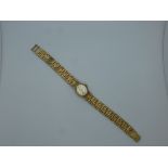 9ct yellow gold ladies Rotary 21 jewel wristwatch with 9ct gold case and strap marked 375, total