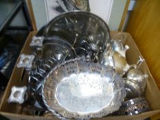 Two cartons of silver plated items and similar