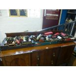 A large quantity of tin plate railway mainly Hornby and other accessories and track