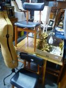 A set of four retro chairs and a two flap kitchen table