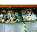 Two boxes of mixed china to include Carltonware, Clarice Cliff, Devonware, etc