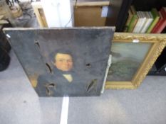 A 19th century oil portrait and two other oil paintings