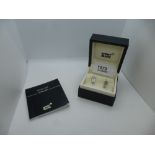 Pair of boxed Silver Montblanc studs, marked 925
