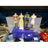 A selection of the latest things - miniature mannequins showing varying underwear