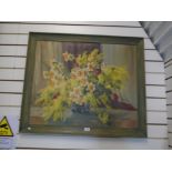 A.Nikolsky; a still life oil painting of vase of flowers, signed and dated 1963, 80 x 65 cms