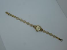 Ladies 9ct 'Rotary' watch, 18 jewel Incablock, gold cased with 9ct gold strap, marked 375, total