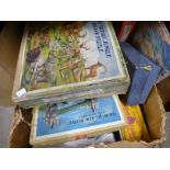 A box of vintage jigsaw puzzles, AF