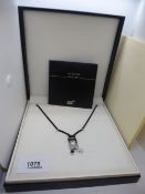 Cased Montblanc Signature necklace, with silver pendant marked 925