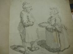 An album of caricature prints after Pier Leone Ghezzi & others; titles include 'Madame Petit et son