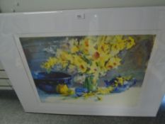 J. Carroll; a limited edition pencil signed print of daffodils, 68 x 51cms