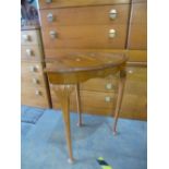 A French style pillar display cabinet, having gilt metal mounts with inlaid panel and a corner table