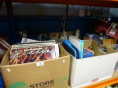 A box of vinyl LPs along with a quantity of collectable china, etc