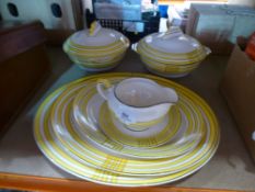 A selection of Crown Devon china - geometric design