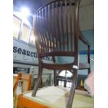 Mahogany bar back armchair with rush seat