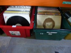 Two crates of vinyl LPs to include Neil Diamond, Cleo Laine, General Lafayette, Henry Mancini, Vince