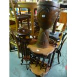 An African style carved stool, and two other items - 3