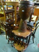 An African style carved stool, and two other items - 3