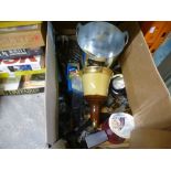 A mixed box of china breweryana, glass, etc