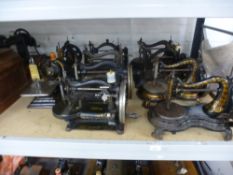 Ten Victorian and later swan neck sewing machines