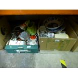 Two boxes of mixed china and glass, to include Staffordshire & Wedgwood etc