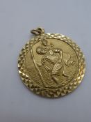 9ct gold circular pendant, marked 375, approx 9.8g