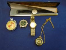 A quantity of pocket and wristwatches, including a gents Favre Leuba watch in original case