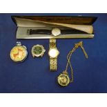A quantity of pocket and wristwatches, including a gents Favre Leuba watch in original case
