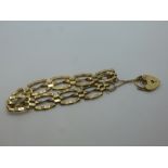 9ct yellow gold gatelink bracelet, marked 375, total weight approx 7.6g