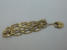 9ct yellow gold gatelink bracelet, marked 375, total weight approx 7.6g
