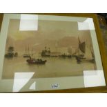 S.Read, S.N,A. 'In Portsmouth Harbour', a watercolour, signed and dated 1819, framed and glazed,