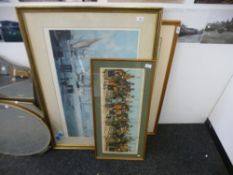 A large framed and glazed picture of the Blackwall Passenger Ship 'Malabor' leaving Brunswick Wharf,