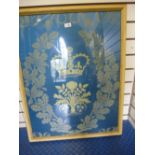 A framed Queensway fabric panel from Queen Elizabeth II's Coronation in 1953