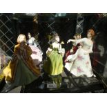 Six Royal Doulton figures of ladies