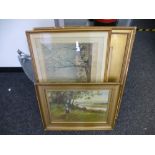 A quantity of framed and glazed pictures and a mirror